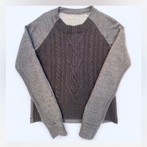 Lululemon Gray back Cable Knit Women's Sweater cotton sleeves loungewear small